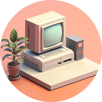 Ilustração de um computador antigo